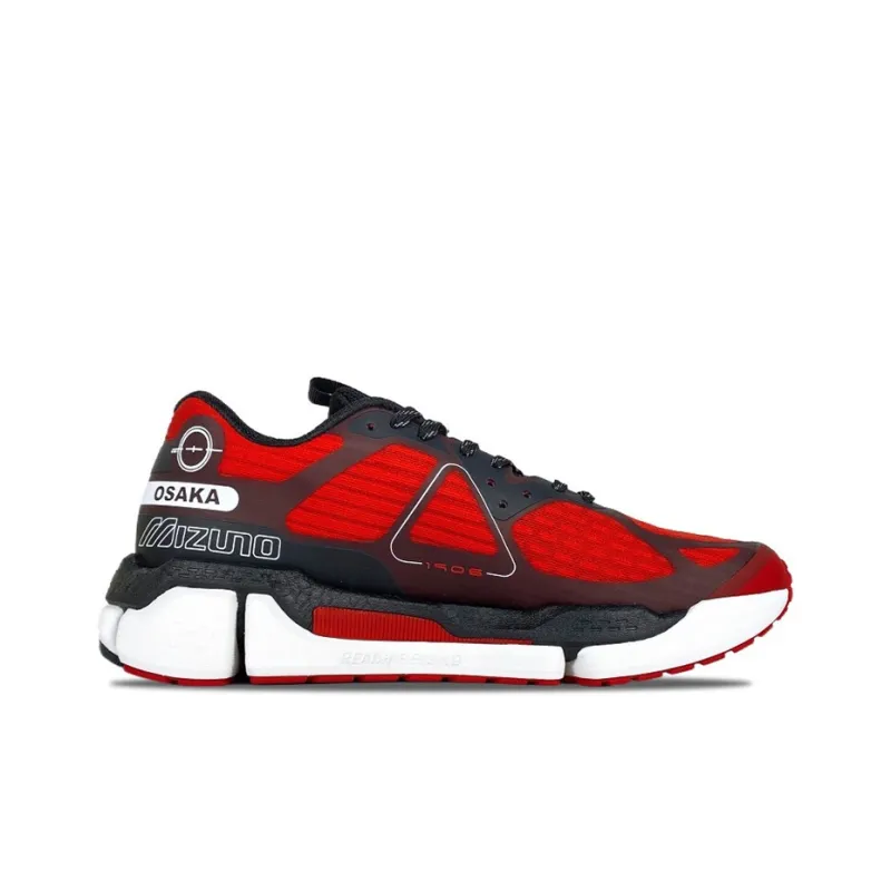 Mizuno Pi Knit Low Top Running Shoes Black/Red-1