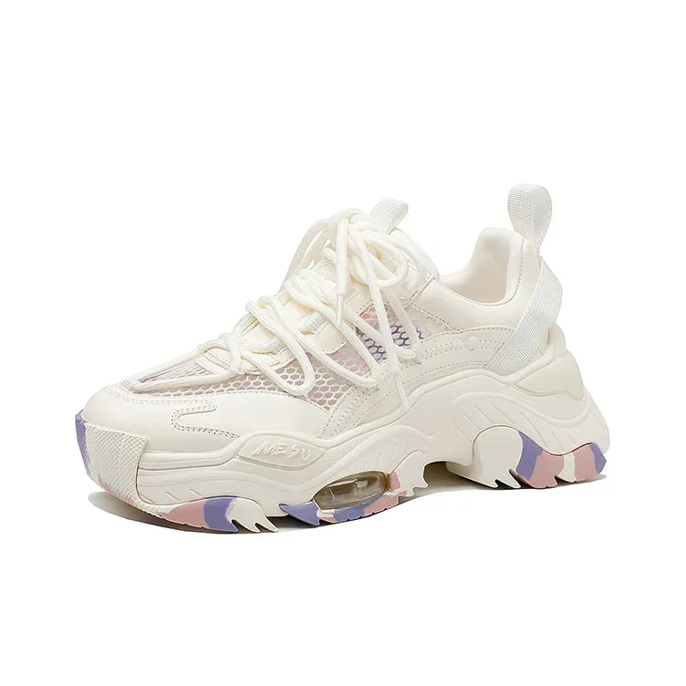 PRETY PEKI Chunky Sneakers Women's Ecru-1