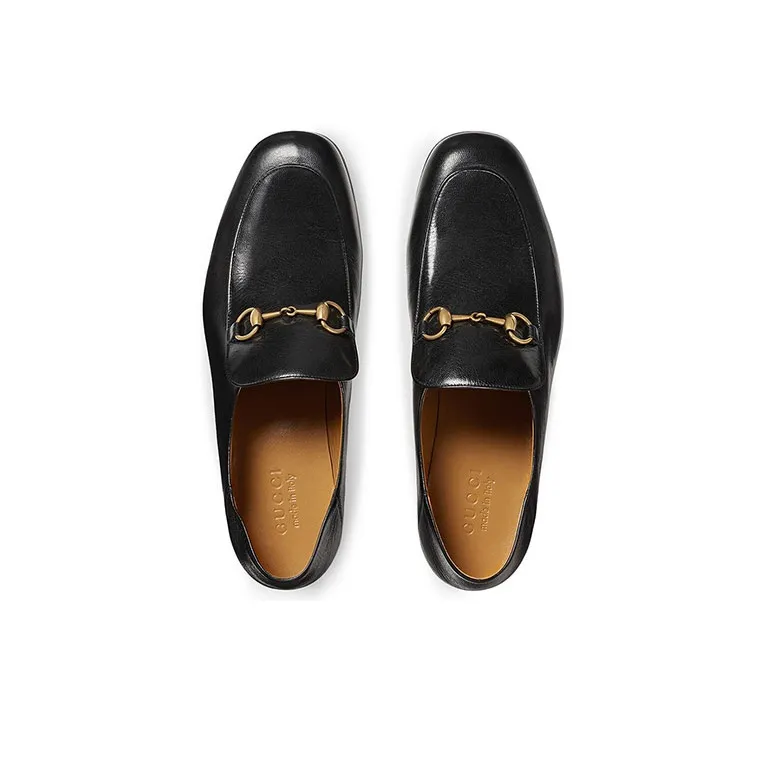 GUCCI Horsebit Slip On Loafer 'Gold-Tone Black Leather' Men-3