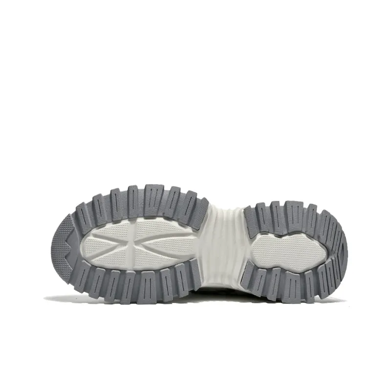 Masongarments Shark Tooth No. 2 Height Increasing Lightweight Low Top Chunky Sneakers Unisex White Gray-5
