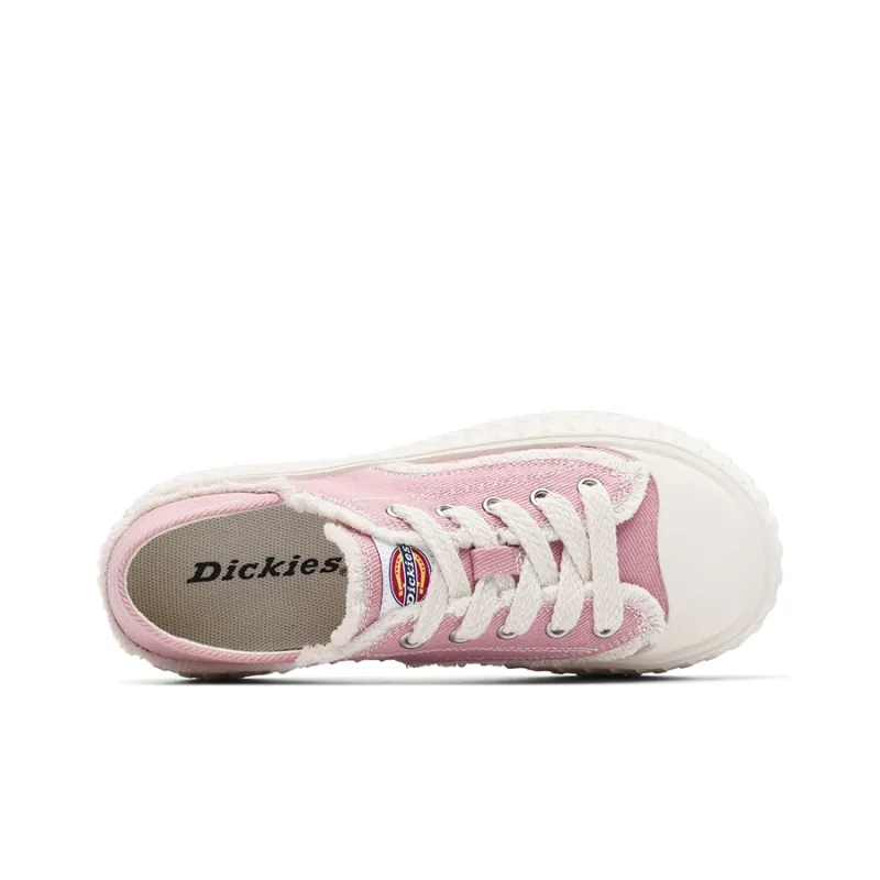 Dickies Wear Resistant Breathable Slip Resistant Low Top Slip on Canvas Shoes Women's White Peach Pink-2
