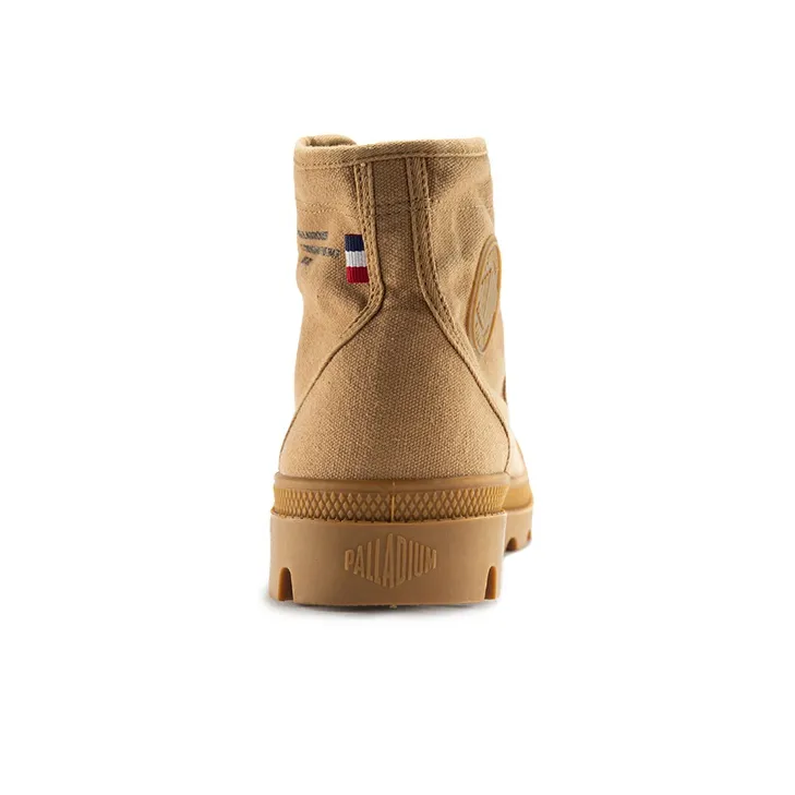 Palladium Anti-Slip Wear-Resistant Cushioning Breathable High-Top Canvas Shoes Unisex Antique Wood Color-2