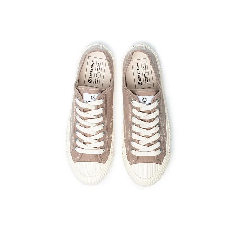 Excelsior Canvas Shoes Unisex Low-Top Light Beige Gray-3