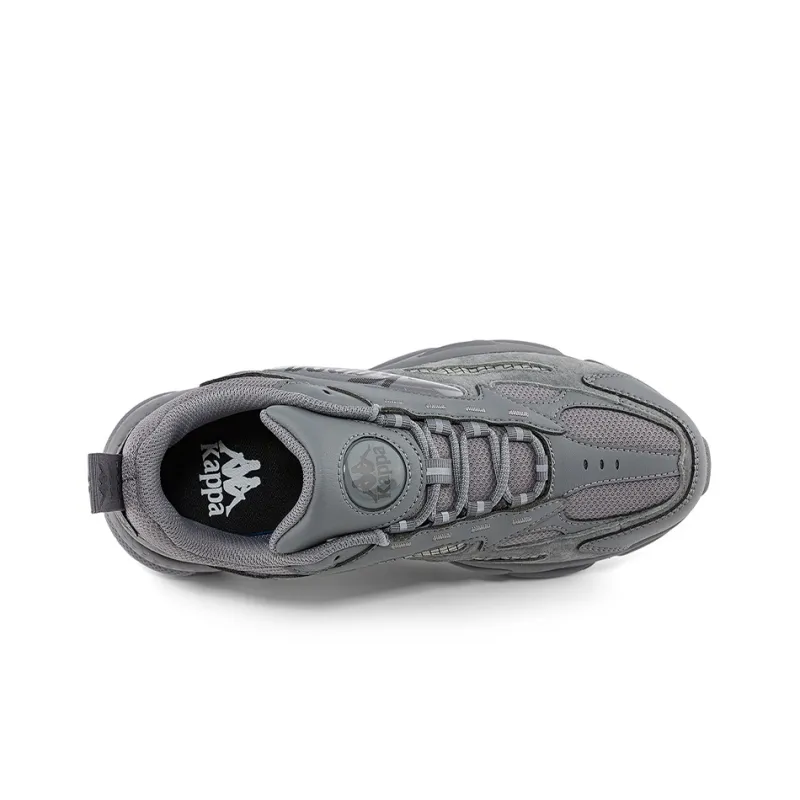 Kappa Non slip Wear resistant Shock Absorption Low Top Chunky Sneakers Unisex Contour Gray-4