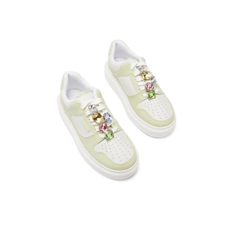 CHARLES&KEITH Skateboard Shoes Women's Low Top Pink/Mint Green Mint Green/White-5