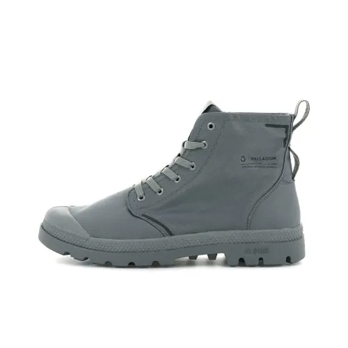 Palladium Pampa Lite+ Recycle Wp+ Anti-Slip And Wear-Resistant Water-Resistant High-Top Canvas Shoes Unisex Gray