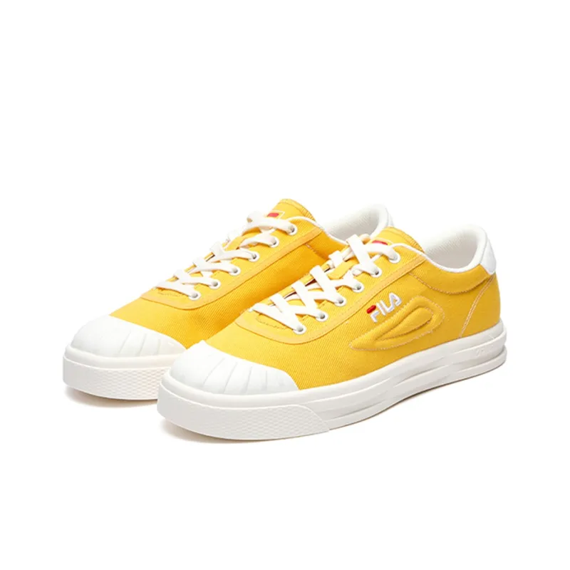 FILA LUKE Anti Slip Wear Resistant Low Top Canvas Shoes Men's Yellow White-1