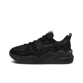 Kappa Label String Cushioning Low Top Chunky Sneakers Unisex Black