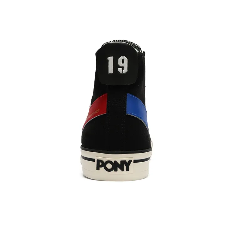 PONY Shooter Anti Slip Wear Resistant High Top Canvas Shoes Unisex Black-3