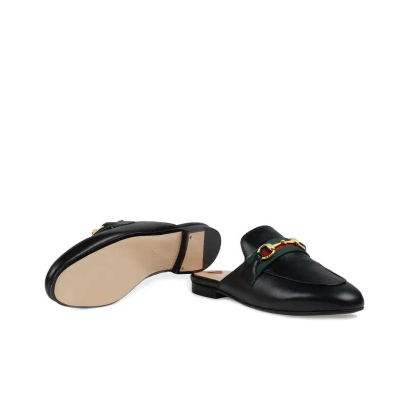 GUCCI Women's Princetown Leather Slipper 'Black' Women's-4