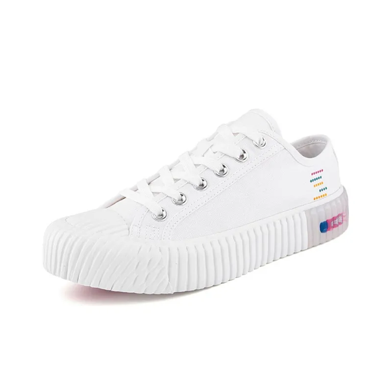 Kappa Anti Slip Wear Resistant Low Top Canvas Shoes Unisex White-2