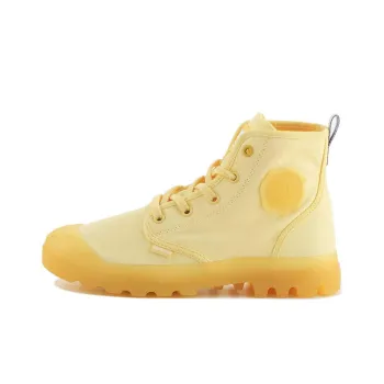 Palladium Pampa Licious Durable Breathable High-Top Canvas Shoes Women's Lemon