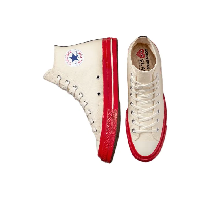 Converse Chuck Taylor All Star 70 Hi Comme Des Garcons Play Egret Red Midsole-3