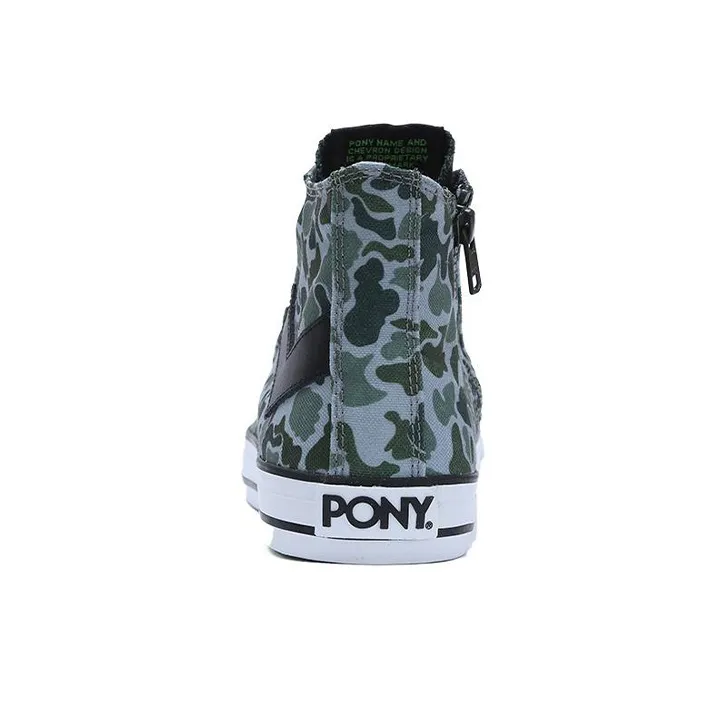 PONY Shooter Anti-Slip Wear-Resistant High-Top Canvas Shoes Men's Gray Green-3