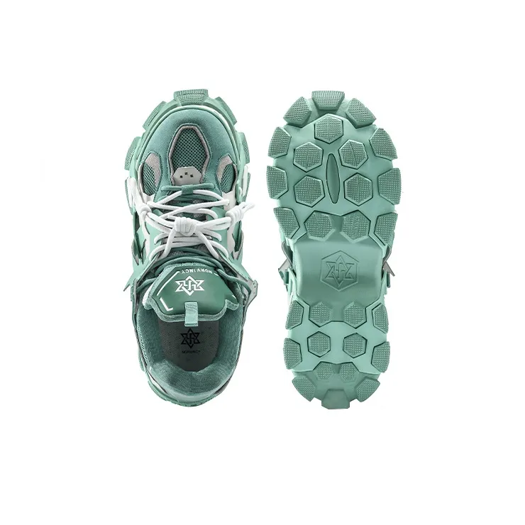 NORVINCY Chunky Sneakers Unisex Low Top Green-2