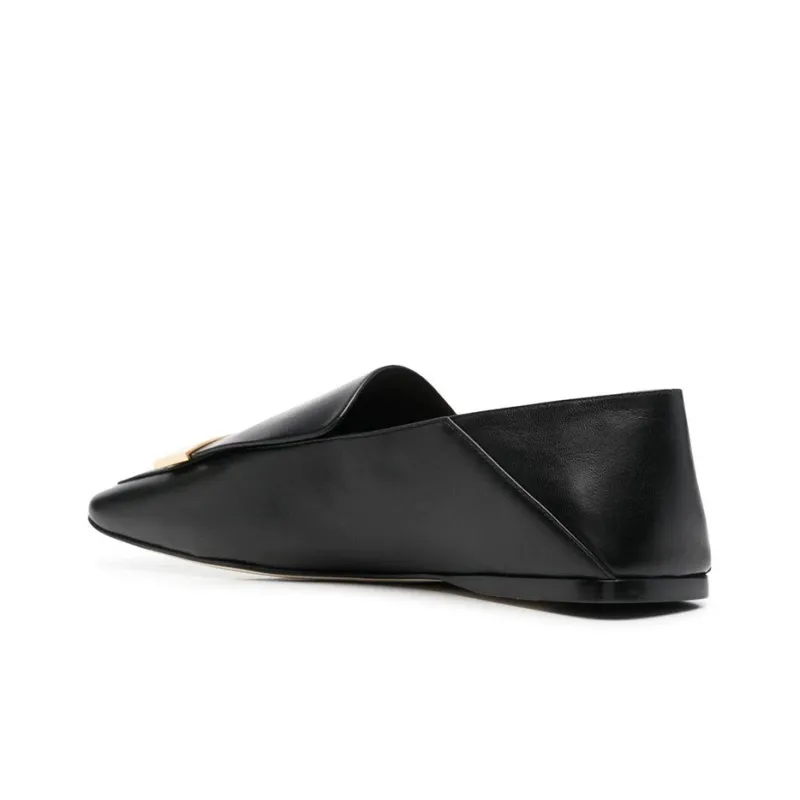 SERGIO ROSSI Square toe Leather Loafers Women's-3