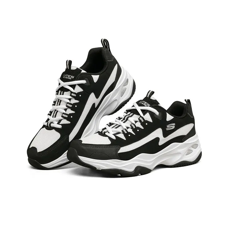 Skechers D'Lites 4.0 Low Chunky Shoes Black/White-2