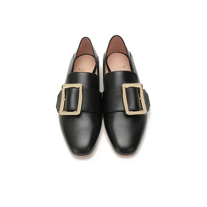 BALLY Janelle Square Buckle Loafers-3