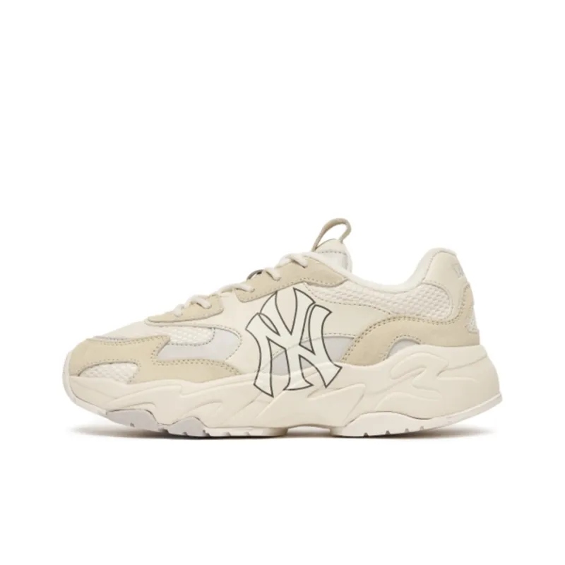 MLB Big Ball Chunky Lite SD Cushioning Anti Slip Wear Resistant Breathability Low Top Chunky Sneakers Unisex Khaki-0