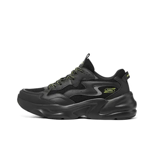 Skechers D'LITES Cushioned Breathable Impact Resistant Low Top Chunky Sneakers Men's Black
