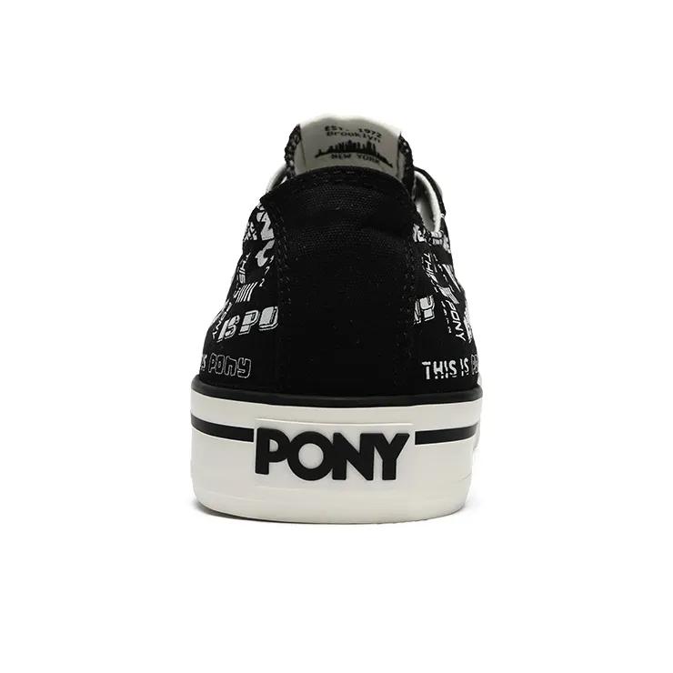 PONY Shooter Anti Slip Wear Resistant Low Top Canvas Shoes Unisex Black-3