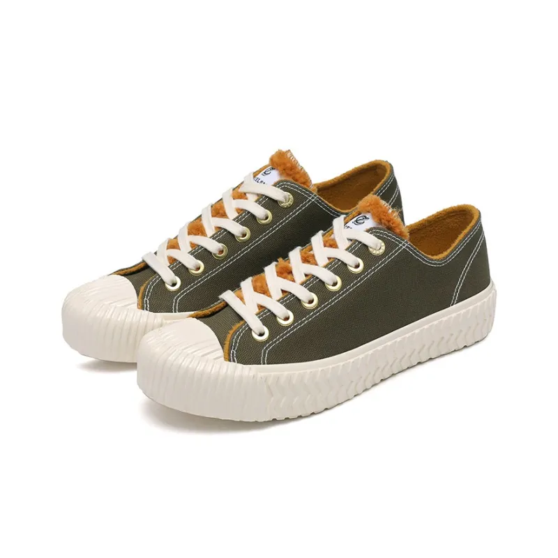 Excelsior Canvas Shoes Unisex Low Top Winter Moss Green-1