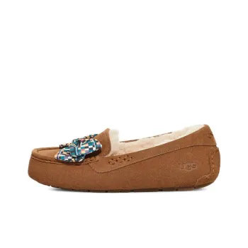 UGG Ansley Bow Slippers 'Tan Blue' Women's