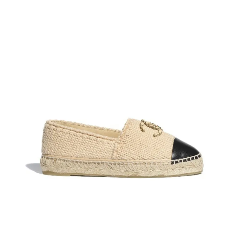 CHANEL Casual Single Shoes Women's Beige-1