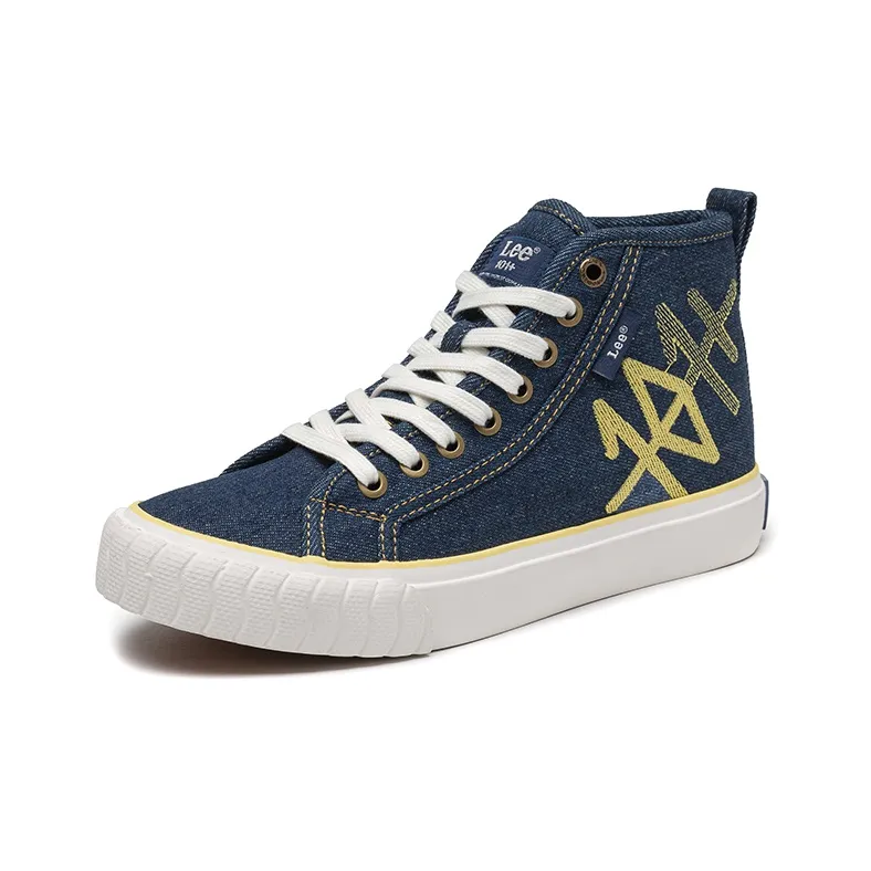 Lee Lightweight And Breathable High Top Canvas Shoes Unisex Dark Blue-1