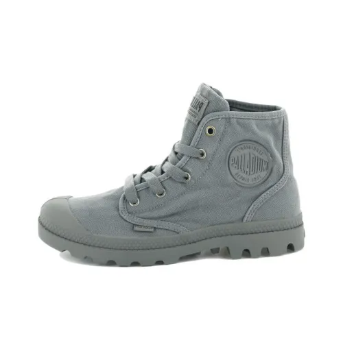 Palladium Pampa Hi Anti-Slip And Wear-Resistant Breathable High-Top Canvas Shoes Women's Gray