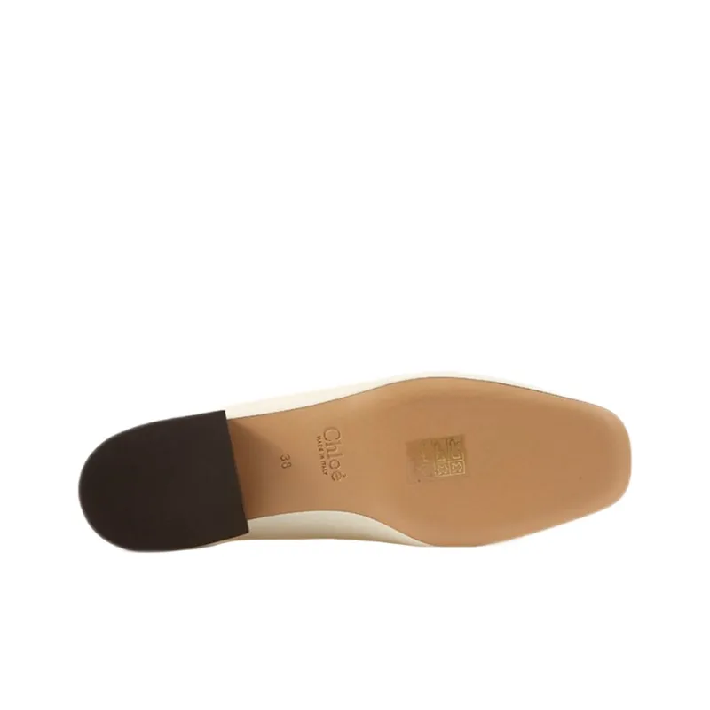 Chloe Medium Heel Shoes Women's White-4