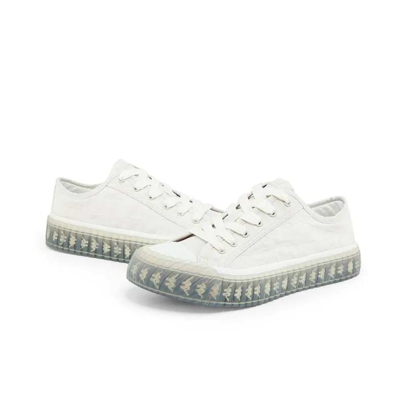 Kappa Wear-Resistant Low-Top Canvas Shoes Unisex Bright Rain Gray-4