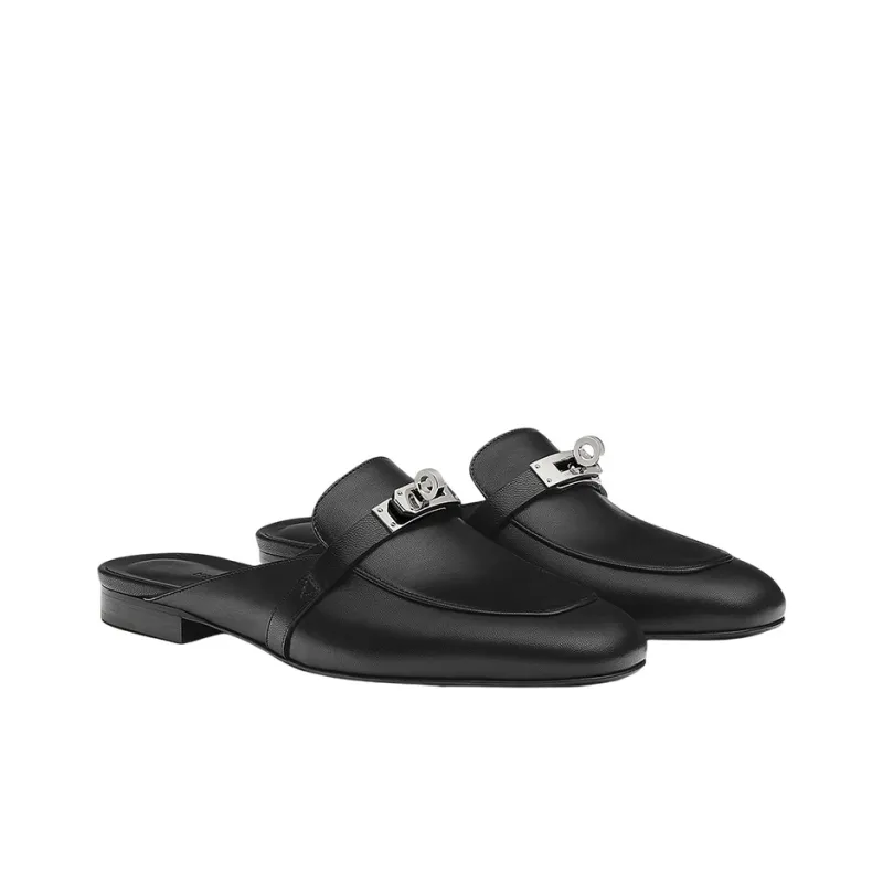 HERMES Oz Closed Toe Slippers Women's Black-2