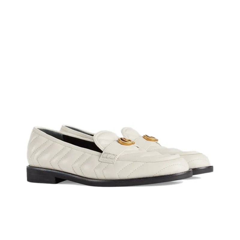 GUCCI Marmont Matelassé Loafer White Women's-2