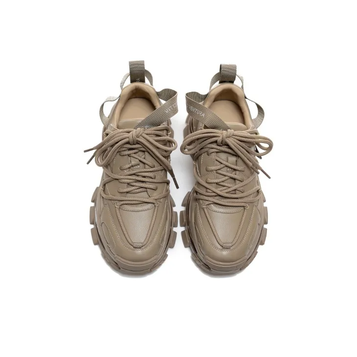 VITTORIO VENTURA Low Top Chunky Sneakers Women's Khaki-2
