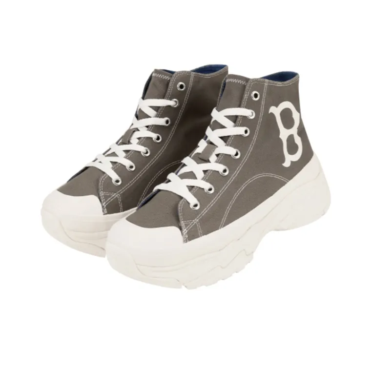 MLB Chunky High Canvas Shoes Unisex High Top Heather Gray-1