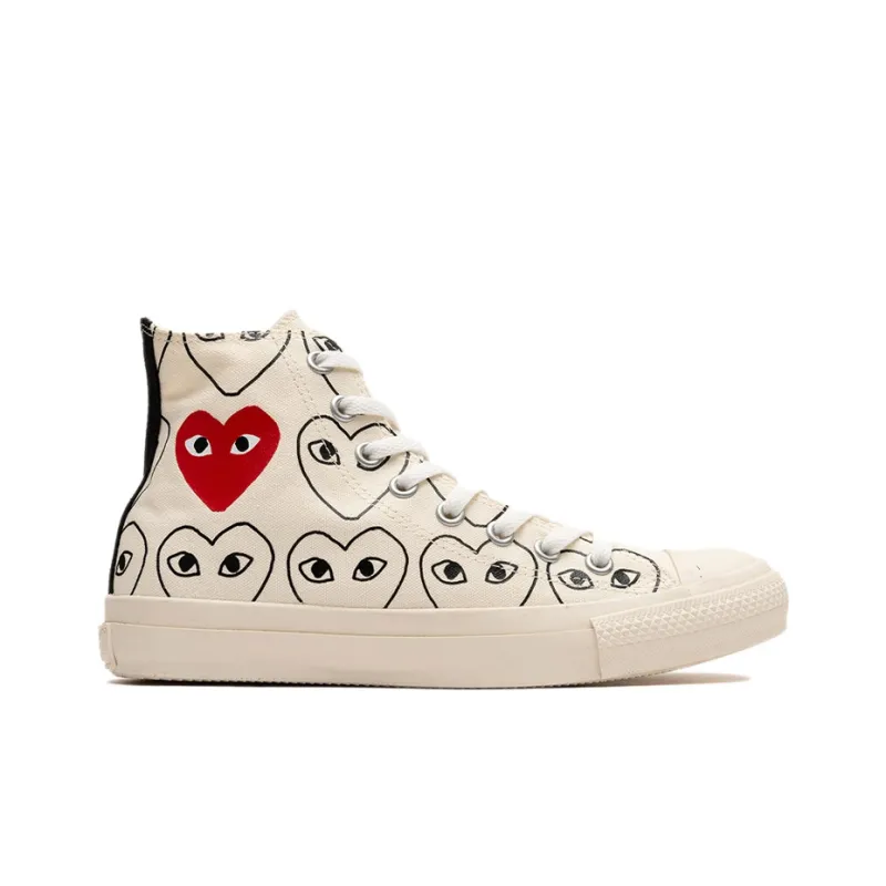 Converse Cdg X Converse Chuck Taylor All Star Multi Heart Sneakers Ivory/Black-1