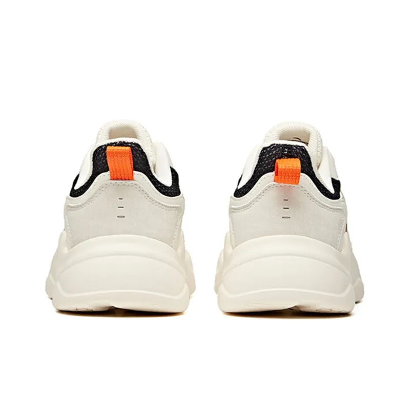 Anta Life Collection Durable Breathable Low Top Chunky Sneakers Men's White Black-3