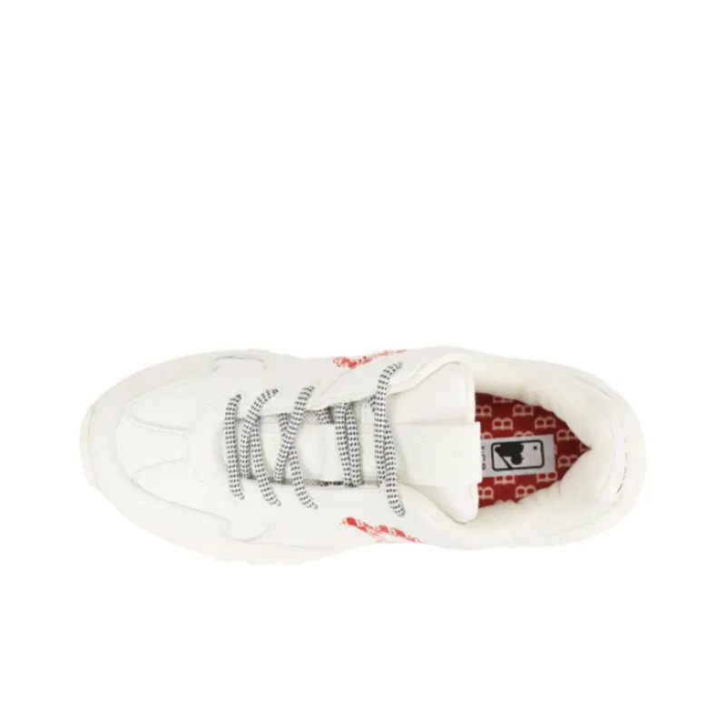 MLB Big Ball Chunky Anti Slip And Wear Resistant Lightweight Low Top Chunky Sneakers Unisex White Red-3