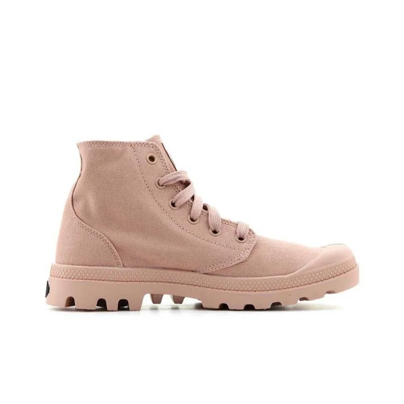 Palladium Mono Chrome Anti-Slip And Wear-Resistant Breathable High-Top Canvas Shoes Unisex Dusty Pink-1