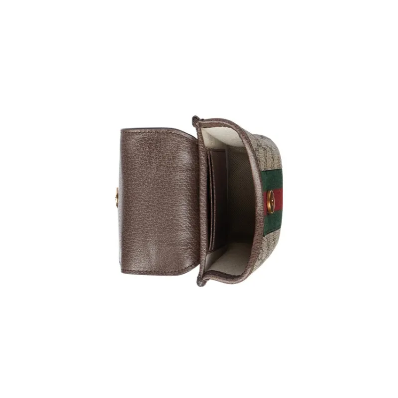 GUCCI Ophidia Canvas One Shoulder Crossbody Cell Phone Pouch Mini Men's Beige/Ebony-6