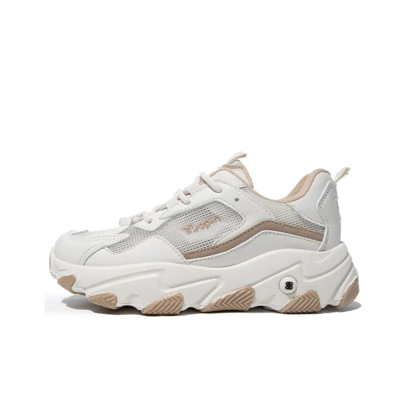 TUOPIN Abrasion Resistant, Lightweight, And Breathable Low Top Chunky Sneakers Women's Beige Brown-25