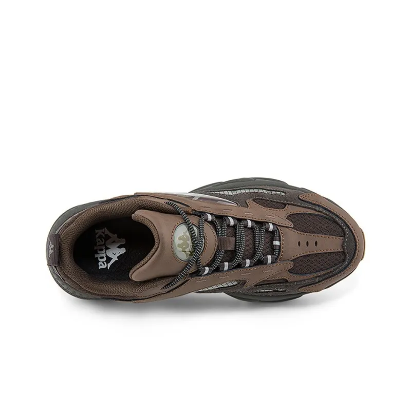 Kappa Height Increasing Cushioning Wear Resistant Slip Resistant Low Top Chunky Sneakers Unisex Dark Brown-2