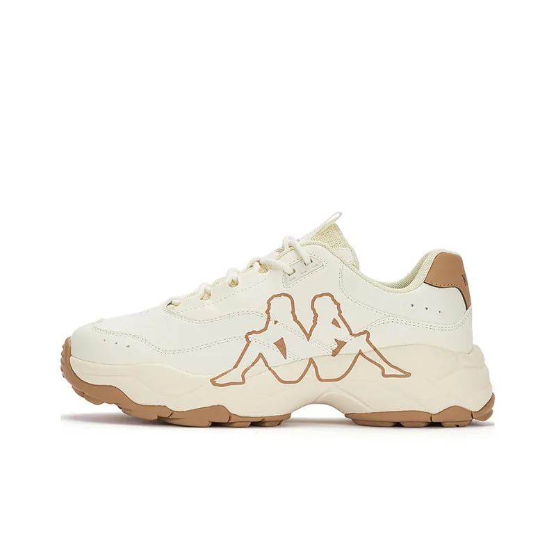 Kappa Anti Slip Wear Resistant Low Top Chunky Sneakers Unisex White Brown-0