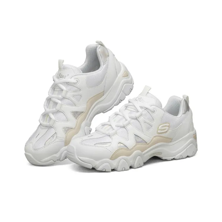 Skechers D Lites 2.0 White/Brown/Silver Women's-2