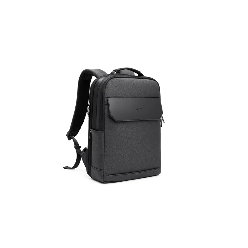 POLO Fabric With Synthetic Leather 17.3 Inches Travel Business Backpack Extra Large Men's Dark Gray-2