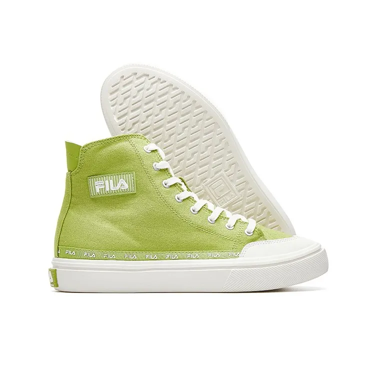 FILA Strada Mid top Canvas Shoes Green/White Women's-2
