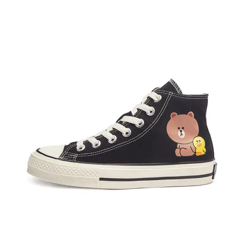 Line Friends X RENBEN Canvas Shoes Women's High-Top Black