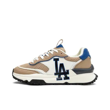 MLB Chunky Runner Anti Slip Wear Resistant Low Top Chunky Sneakers Unisex Khaki White