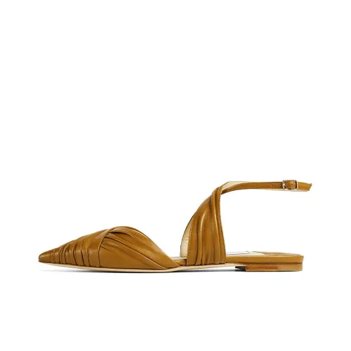 Jimmy Choo Basil Flat Women's Casual Shoes Women's Caramel